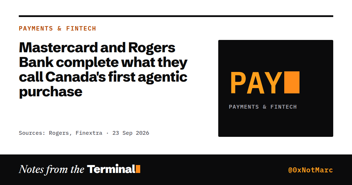 Mastercard and Rogers Bank complete what they call Canada's first agentic purchase