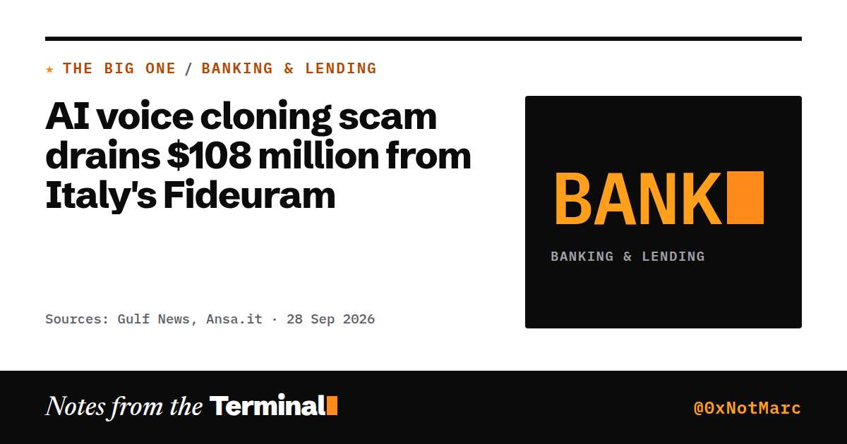 AI voice cloning scam drains $108 million from Italy's Fideuram