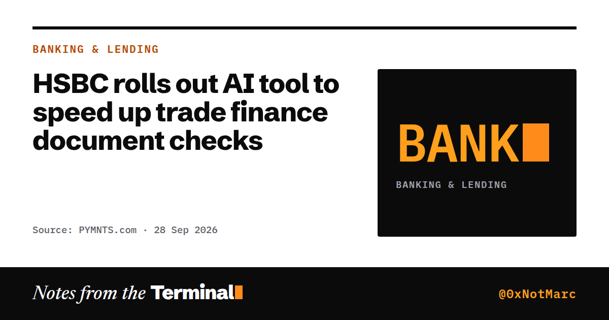 HSBC rolls out AI tool to speed up trade finance document checks