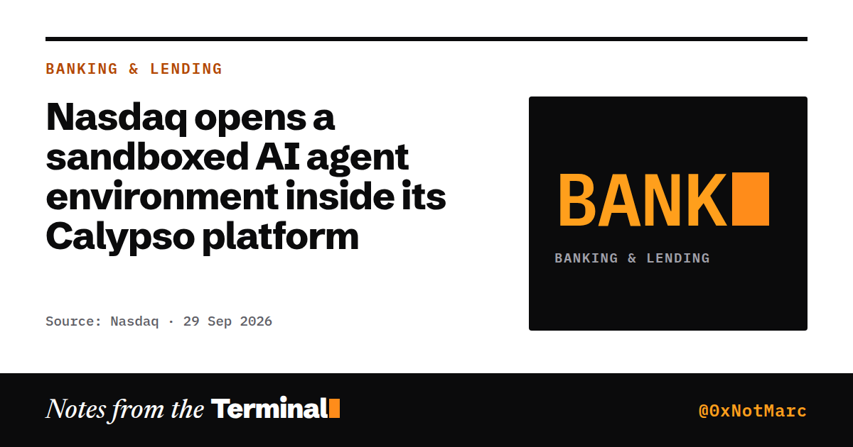 Nasdaq opens a sandboxed AI agent environment inside its Calypso platform