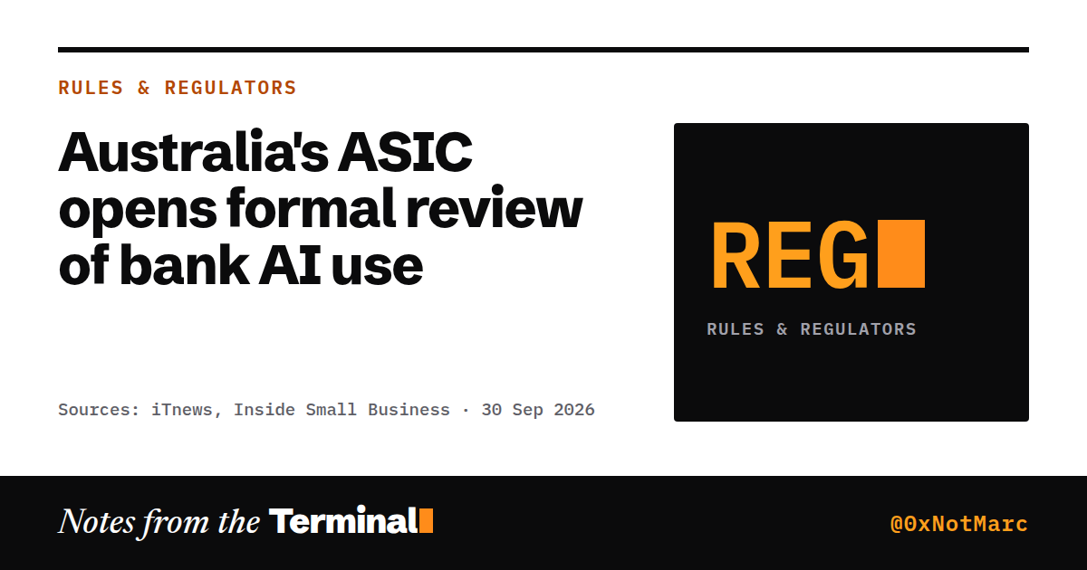 Australia's ASIC opens formal review of bank AI use