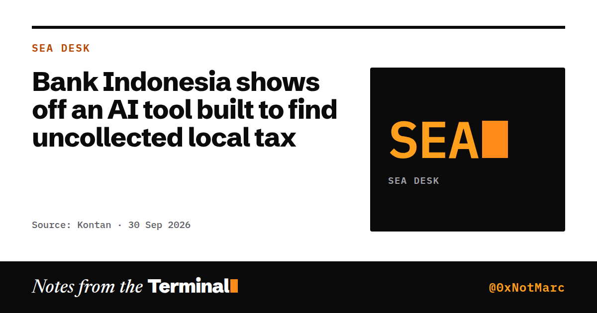 Bank Indonesia shows off an AI tool built to find uncollected local tax