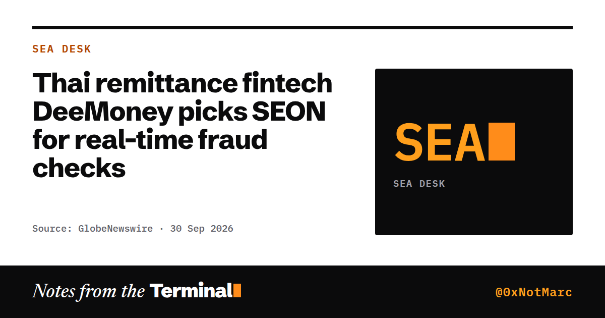 Thai remittance fintech DeeMoney picks SEON for real-time fraud checks