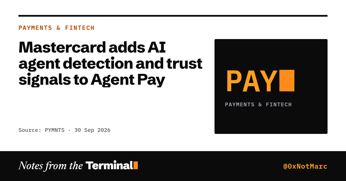 Mastercard adds AI agent detection and trust signals to Agent Pay