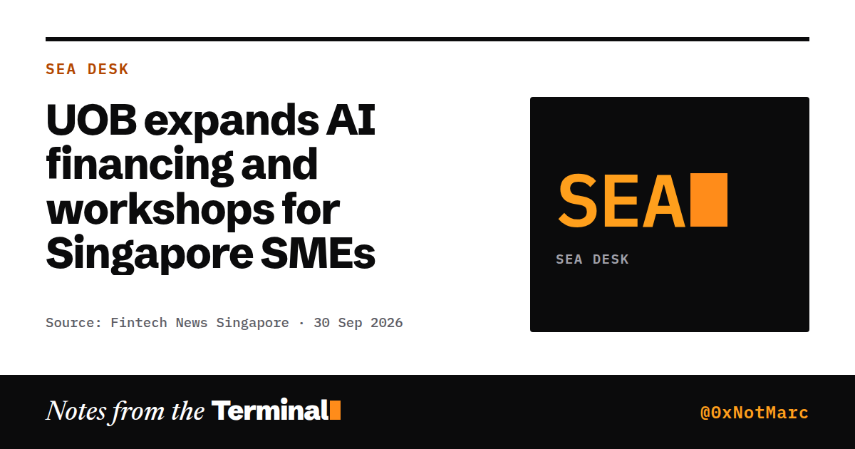 UOB expands AI financing and workshops for Singapore SMEs