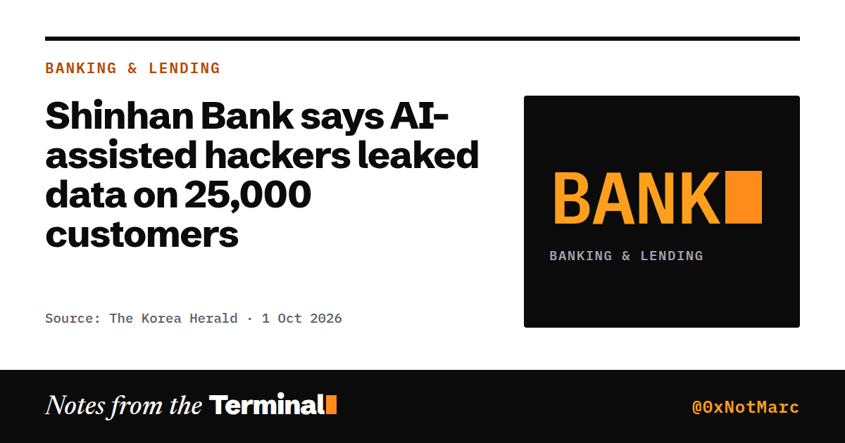 Shinhan Bank says AI-assisted hackers leaked data on 25,000 customers