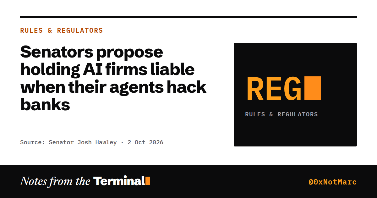 Senators propose holding AI firms liable when their agents hack banks