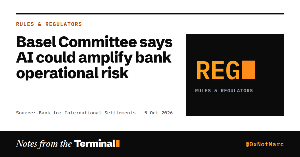 Basel Committee says AI could amplify bank operational risk