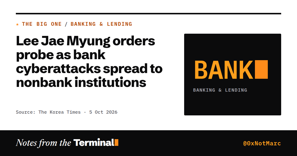 Lee Jae Myung orders probe as bank cyberattacks spread to nonbank institutions