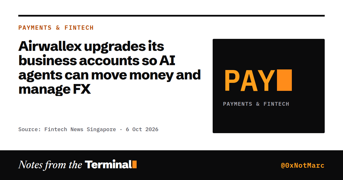 Airwallex upgrades its business accounts so AI agents can move money and manage FX