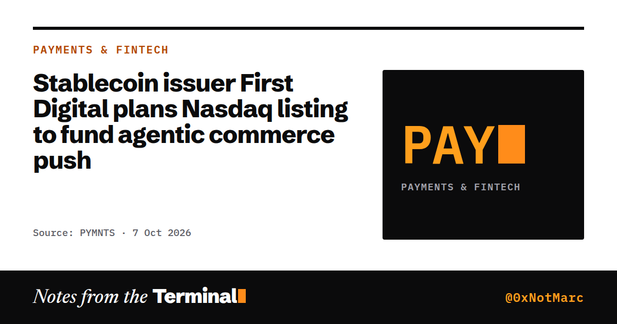 Stablecoin issuer First Digital plans Nasdaq listing to fund agentic commerce push