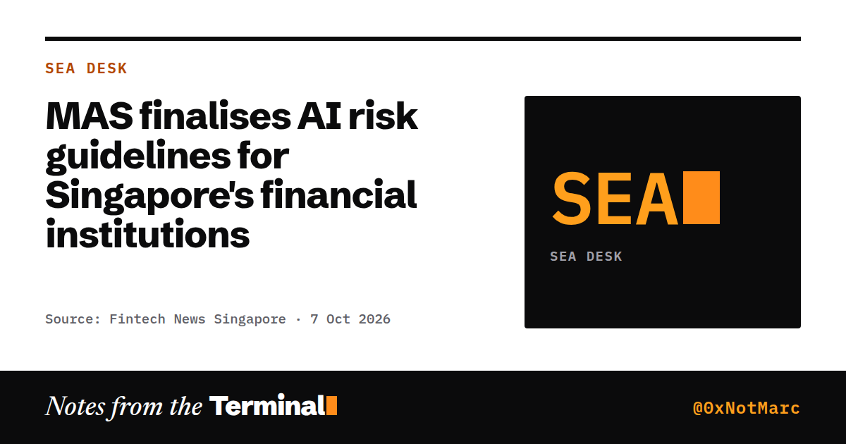 MAS finalises AI risk guidelines for Singapore's financial institutions