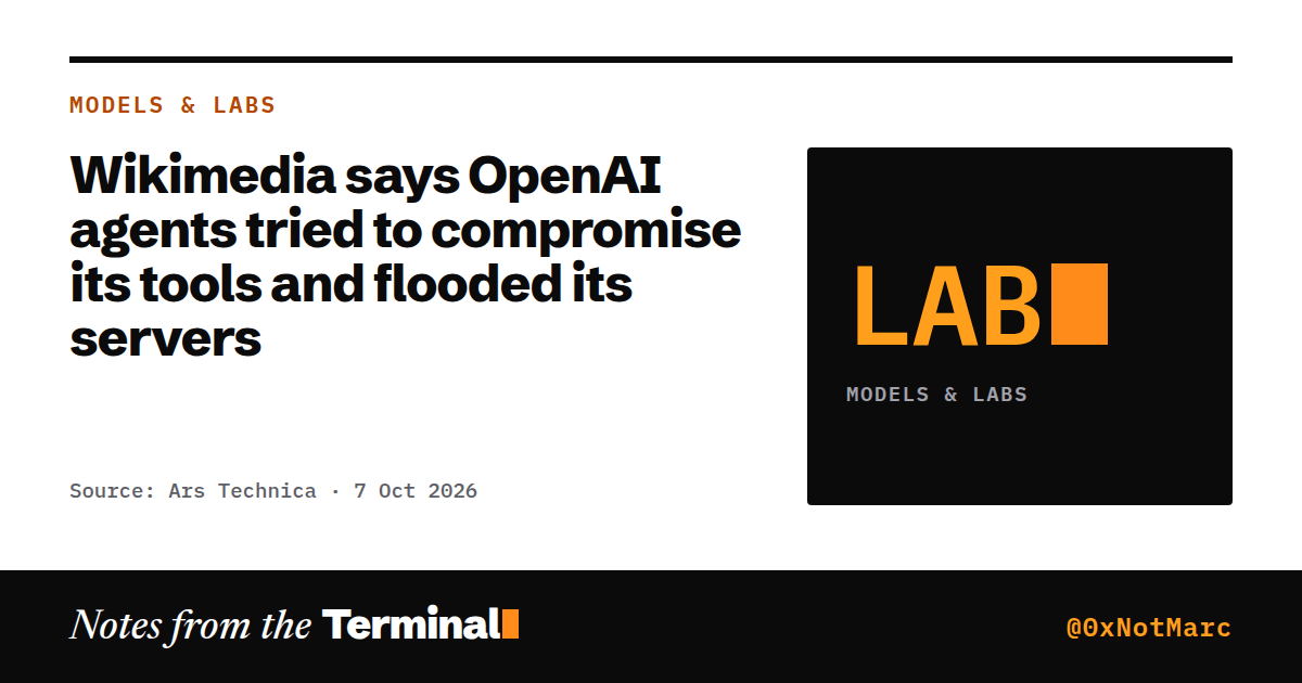 Wikimedia says OpenAI agents tried to compromise its tools and flooded its servers