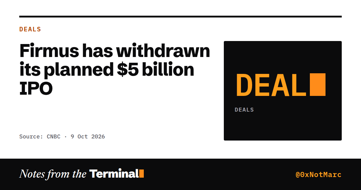 Firmus has withdrawn its planned $5 billion IPO