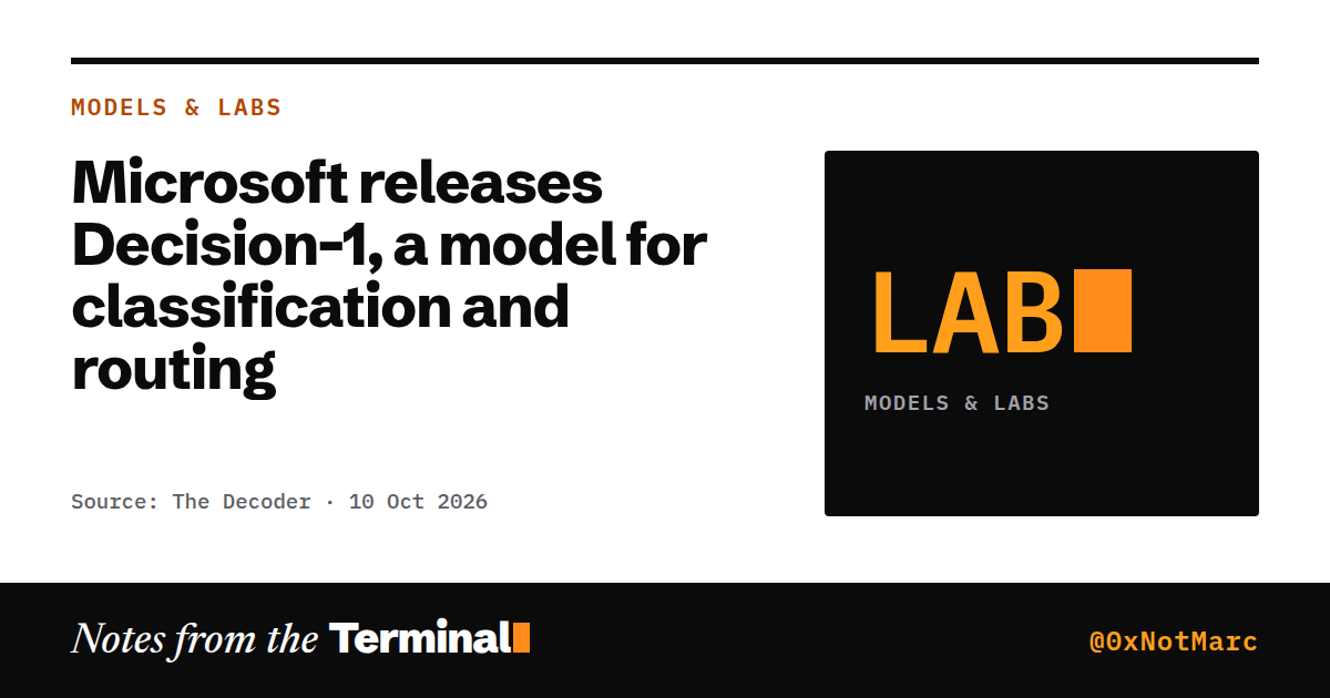 Microsoft releases Decision-1, a model for classification and routing