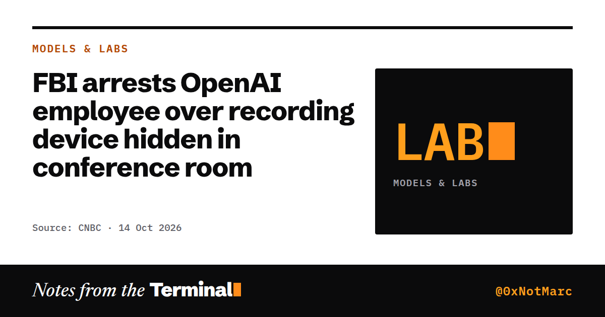 FBI arrests OpenAI employee over recording device hidden in conference room