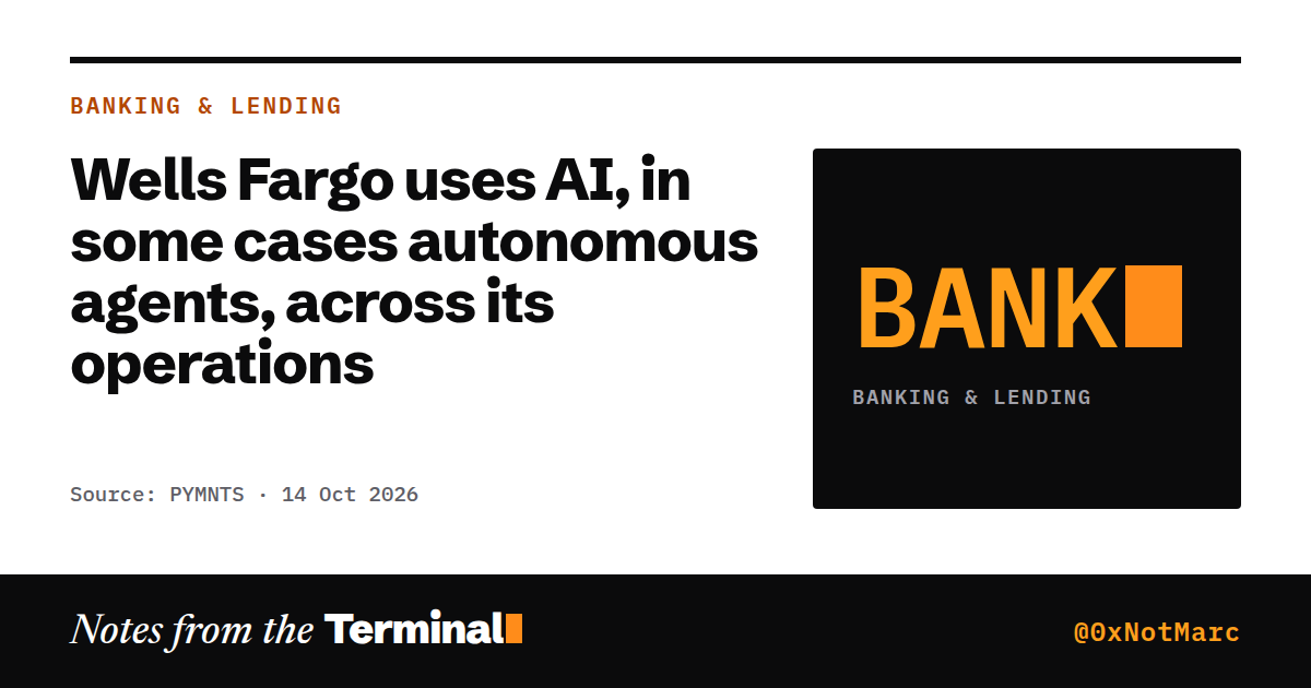 Wells Fargo uses AI, in some cases autonomous agents, across its operations