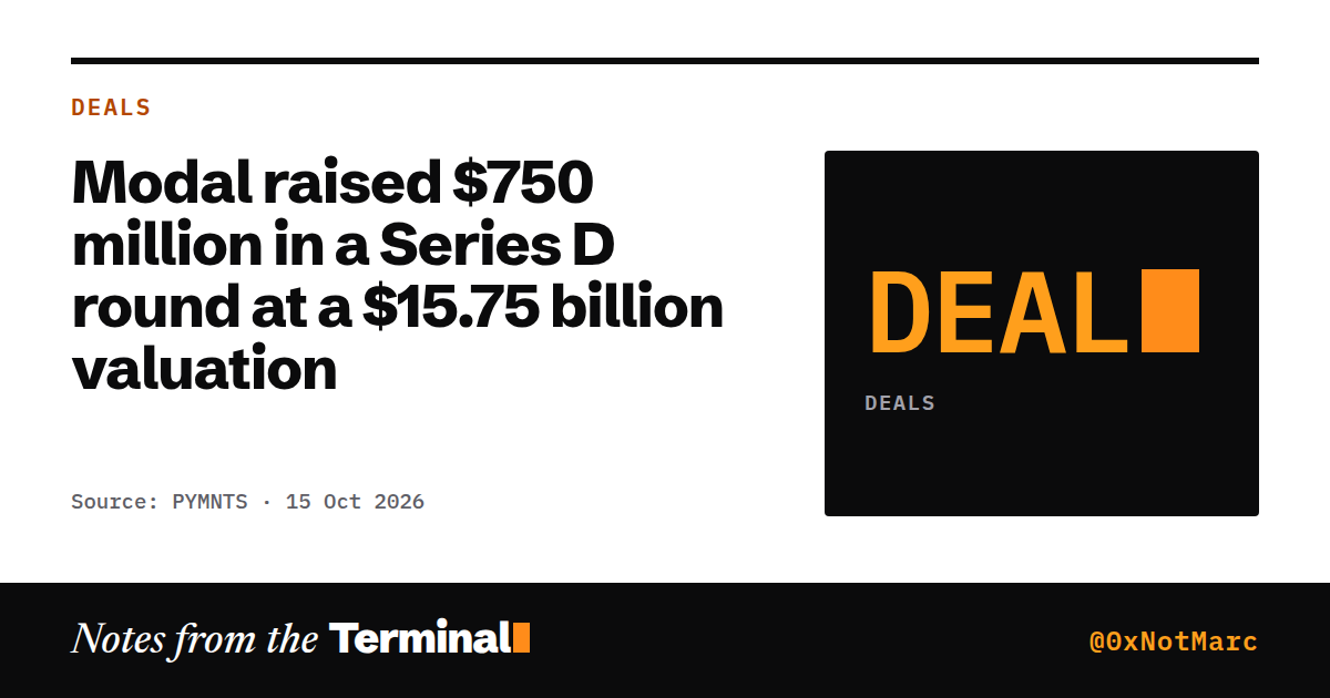 Modal raised $750 million in a Series D round at a $15.75 billion valuation