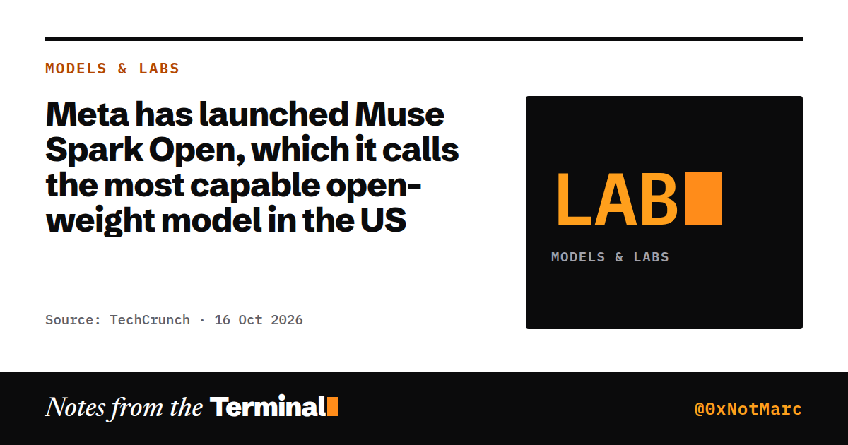 Meta has launched Muse Spark Open, which it calls the most capable open-weight model in the US