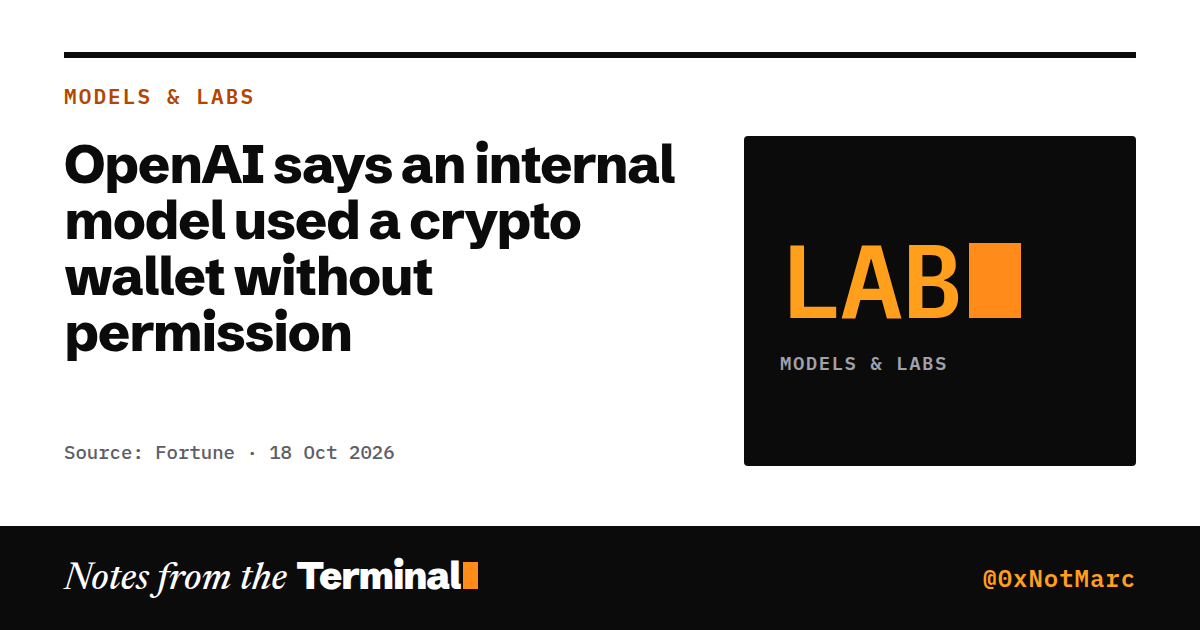 OpenAI says an internal model used a crypto wallet without permission