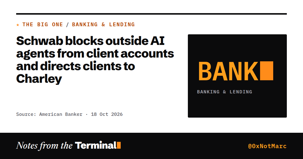 Schwab blocks outside AI agents from client accounts and directs clients to Charley