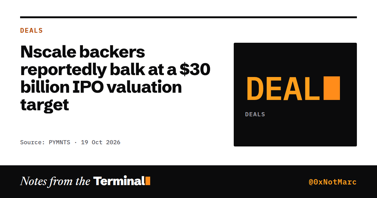 Nscale backers reportedly balk at a $30 billion IPO valuation target