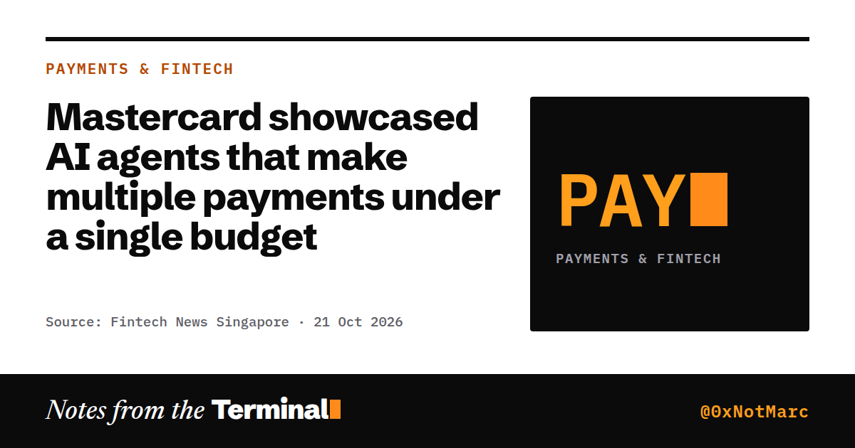 Mastercard showcased AI agents that make multiple payments under a single budget