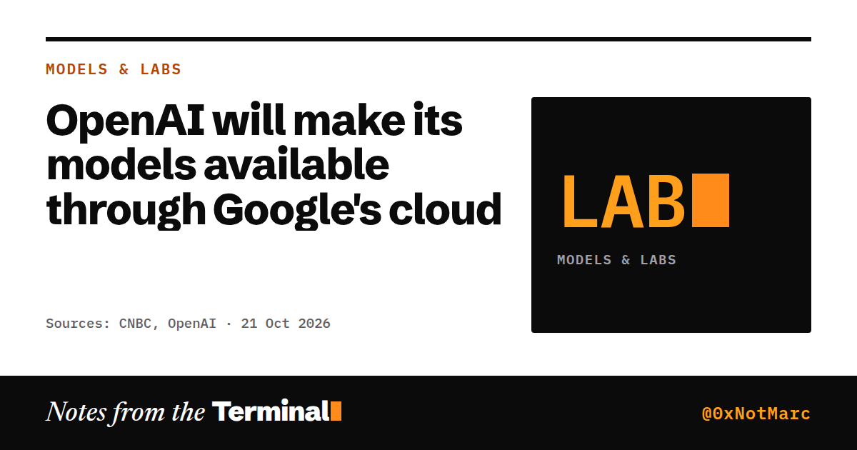 OpenAI will make its models available through Google's cloud