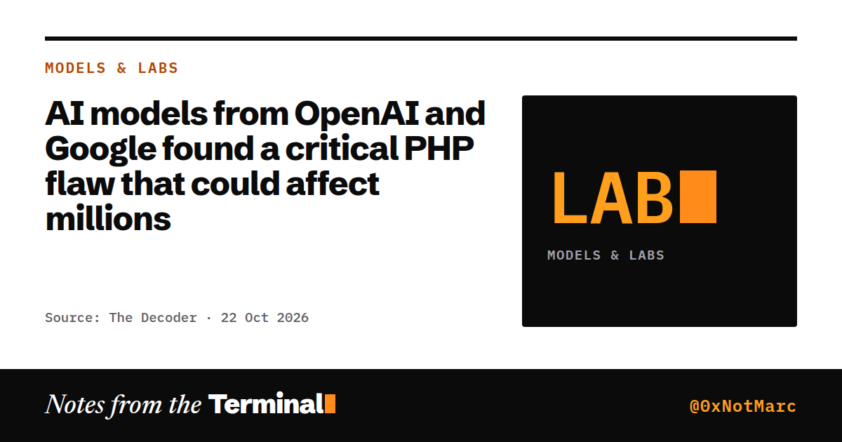 AI models from OpenAI and Google found a critical PHP flaw that could affect millions