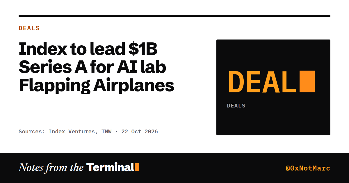 Index to lead $1B Series A for AI lab Flapping Airplanes