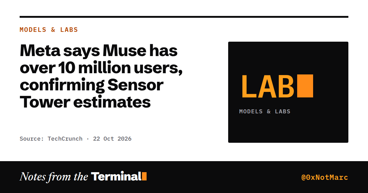 Meta says Muse has over 10 million users, confirming Sensor Tower estimates