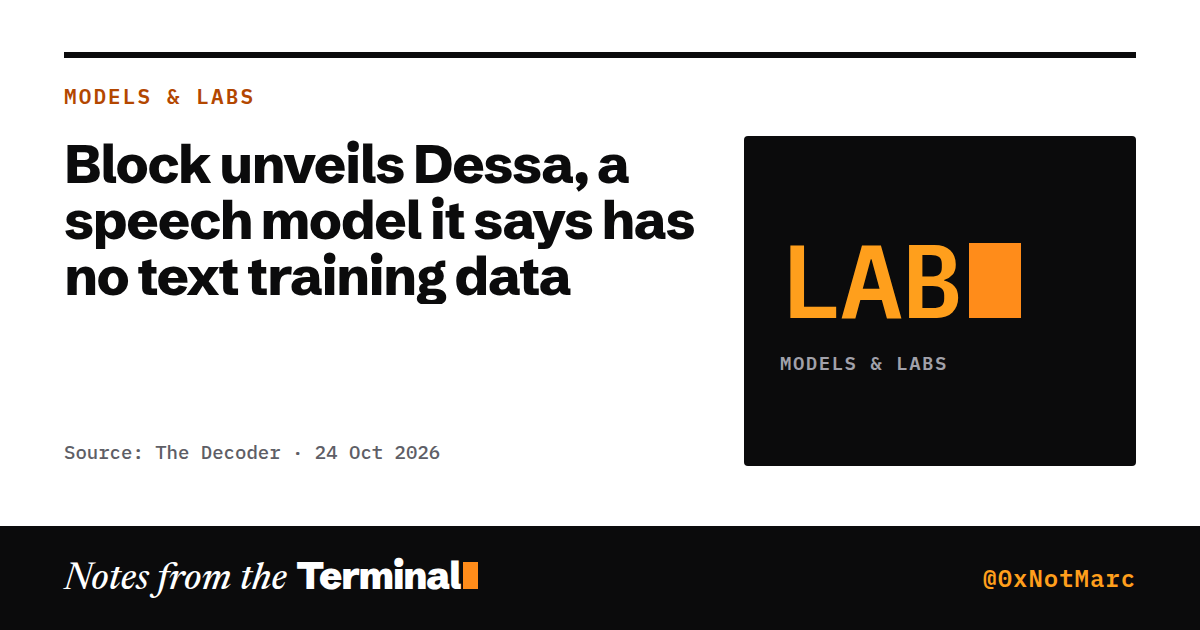 Block unveils Dessa, a speech model it says has no text training data