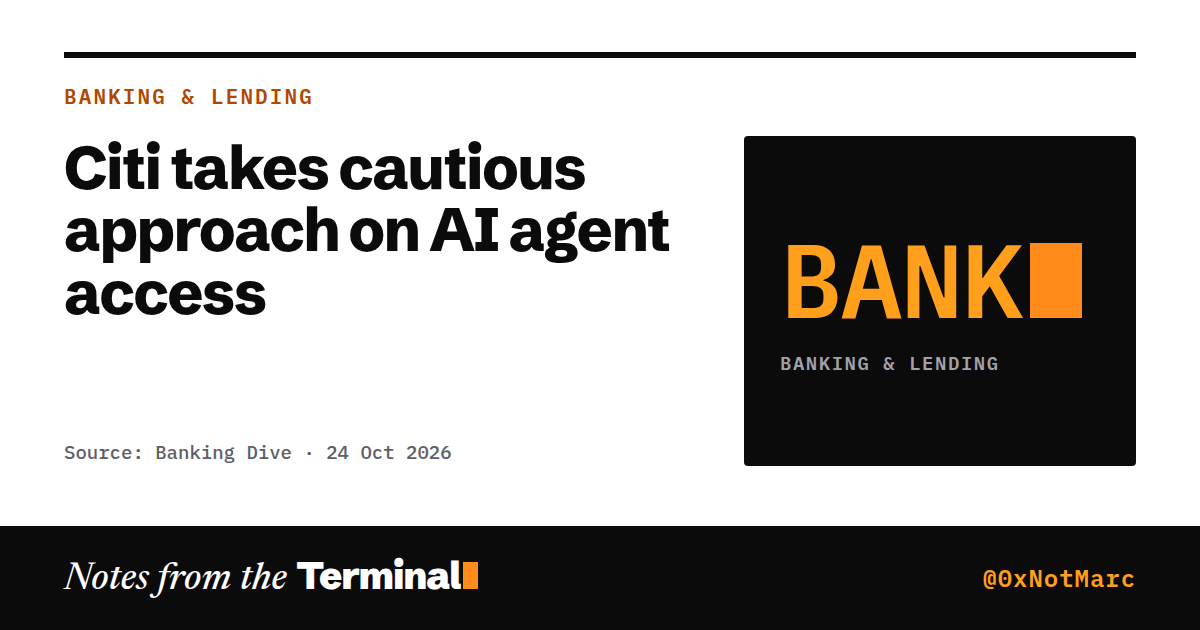 Citi takes cautious approach on AI agent access