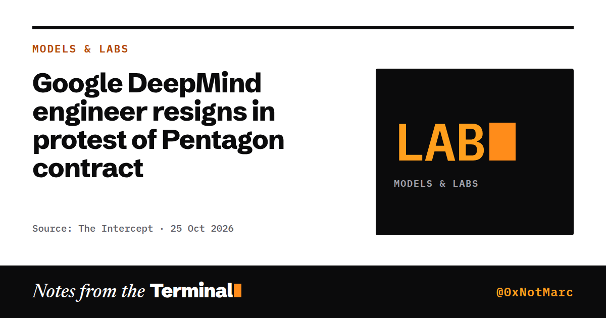 Google DeepMind engineer resigns in protest of Pentagon contract