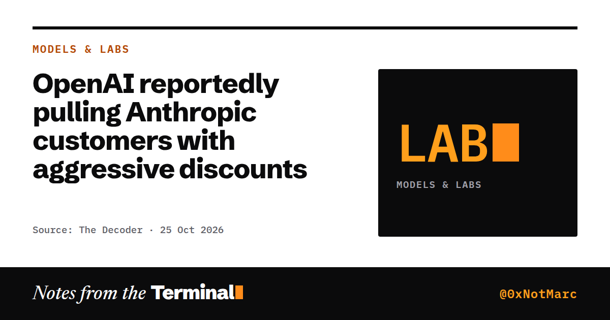 OpenAI reportedly pulling Anthropic customers with aggressive discounts