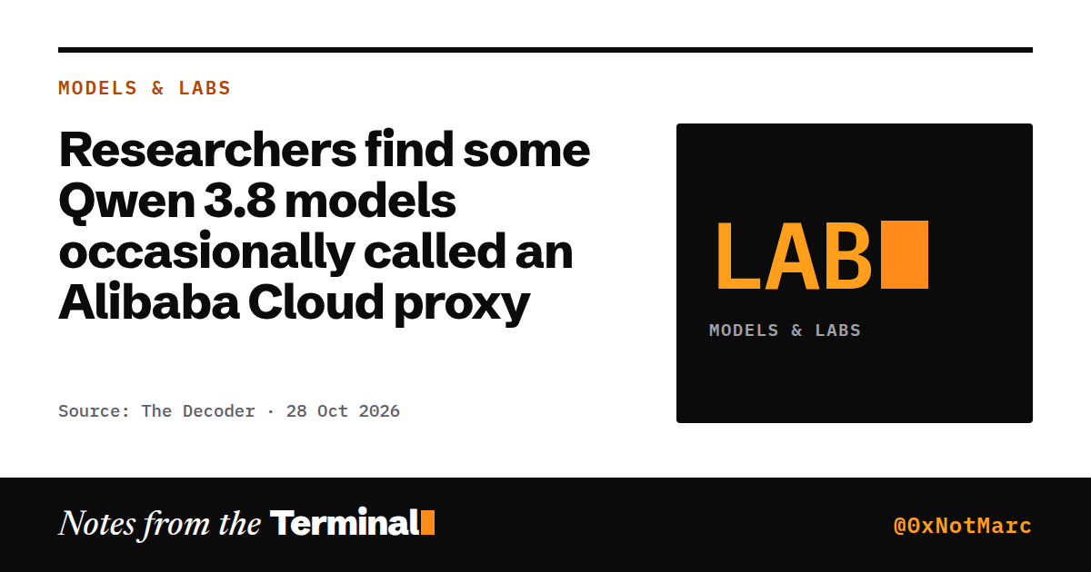 Researchers find some Qwen 3.8 models occasionally called an Alibaba Cloud proxy