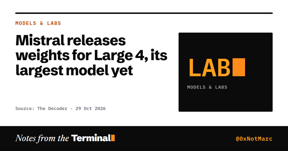 Mistral releases weights for Large 4, its largest model yet
