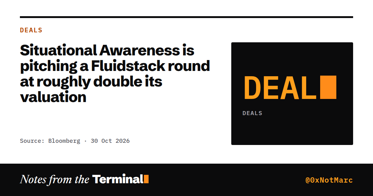 Situational Awareness is pitching a Fluidstack round at roughly double its valuation